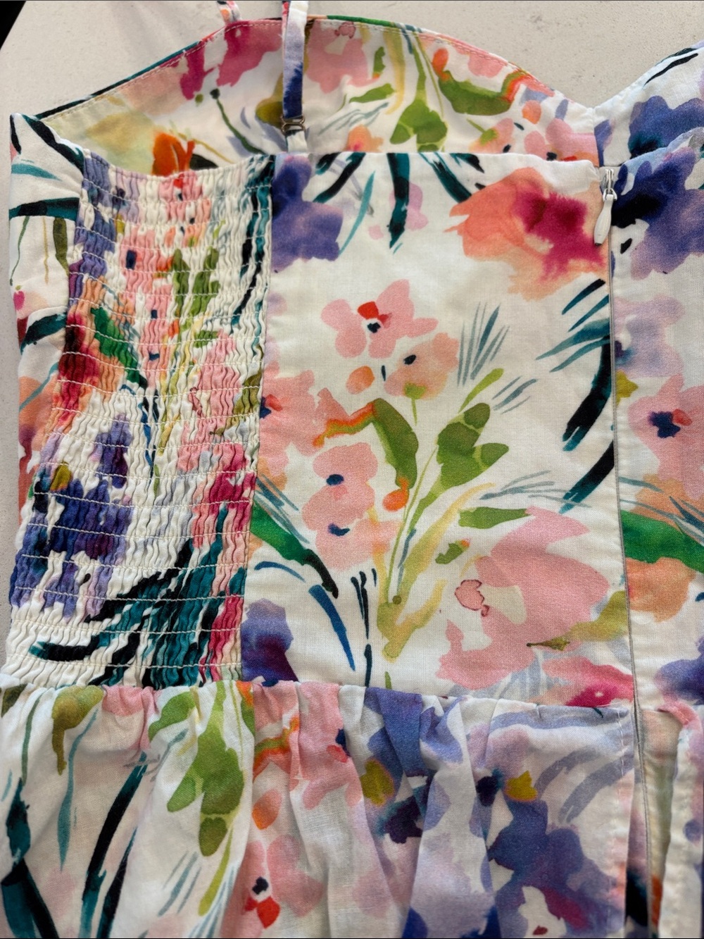 Amanda Uprichard Rosalia Sundress Tiered Ruffles Slit Medium Naples Floral $260 - Picture 8 of 9